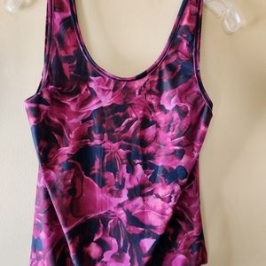 Calia By Carrie Underwood Size S Strappy Back Athletic Red/Pink/ Floral Tank Top